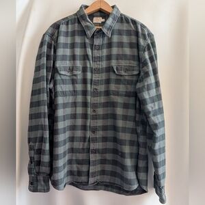 Faherty Buffalo Plaid Green Black Flannel Button Up Shirt - XXL